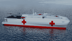 Скоростной экспедиционный транспорт EPF (Expeditionary Fast Transport) класса Spearhead в конфигурации Flight II и с "расширенными медицинскими возможностями"