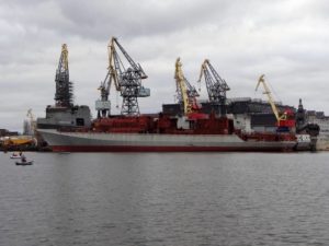 Корпус одного из недостроенных фрегатов проекта 11356