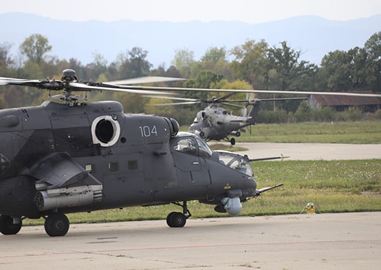 Совместные экипажи вертолетов Ми-35 в рамках учения «БАРС-2021»
