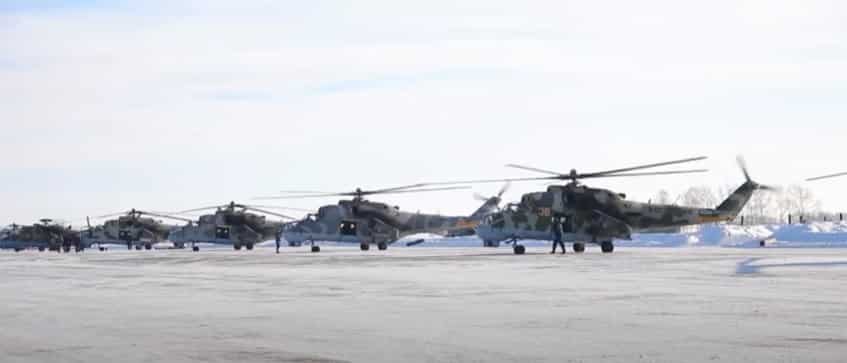 Полеты экипажей ударных вертолетов Ми-24