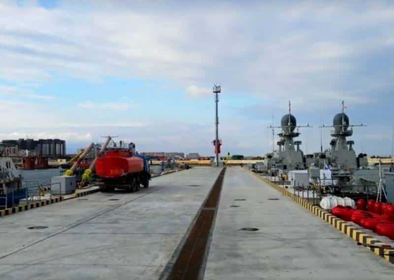 Строительство причалов в новом пункте базирования Каспийской флотилии