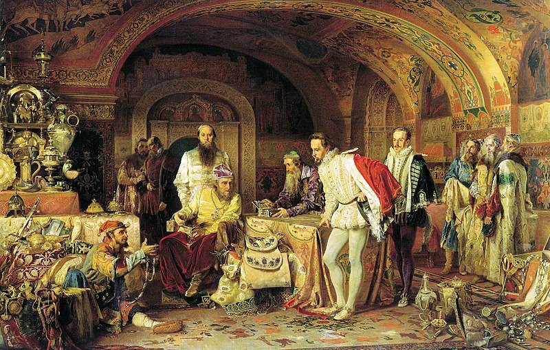 Иван Грозный показывает свои сокровища английскому послу Горсею