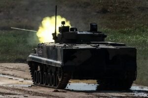 Боевые испытания робота БМП-3 «Синица»