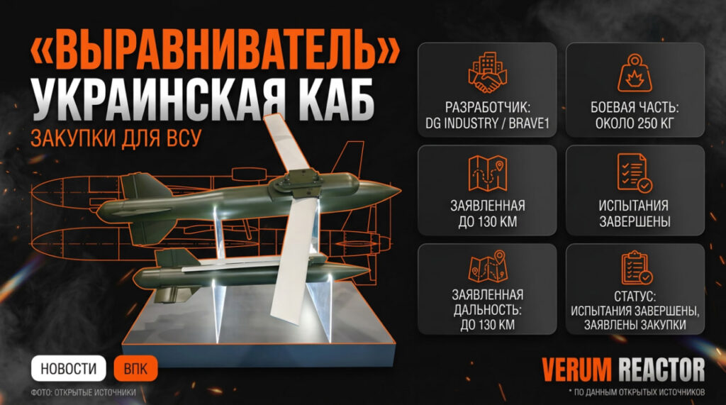Инфографика украинской авиационной бомбы с комплексом планирования и коррекции «Выравниватель»